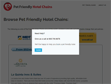 Tablet Screenshot of petfriendlyhotelchain.com